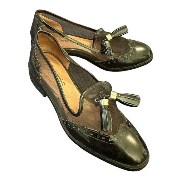 Jeffery Campbell | Patent Leather and Mesh Tassel Closed Toe Oxford Loafer | 6.5 - Picture 1 of 10